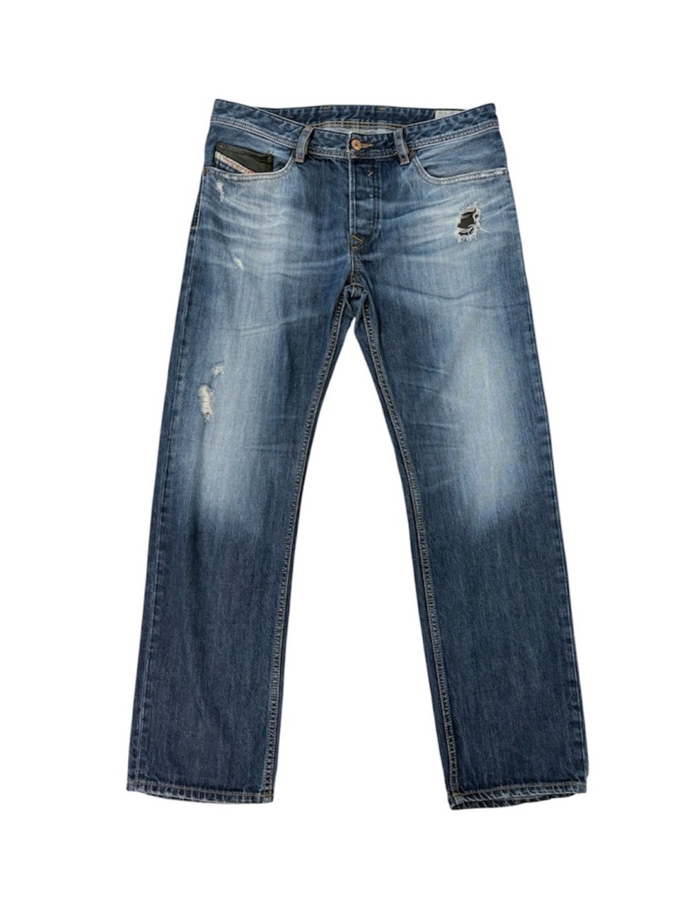 Diesel Industry Waykee Distressed Regular Straight Fit Jeans